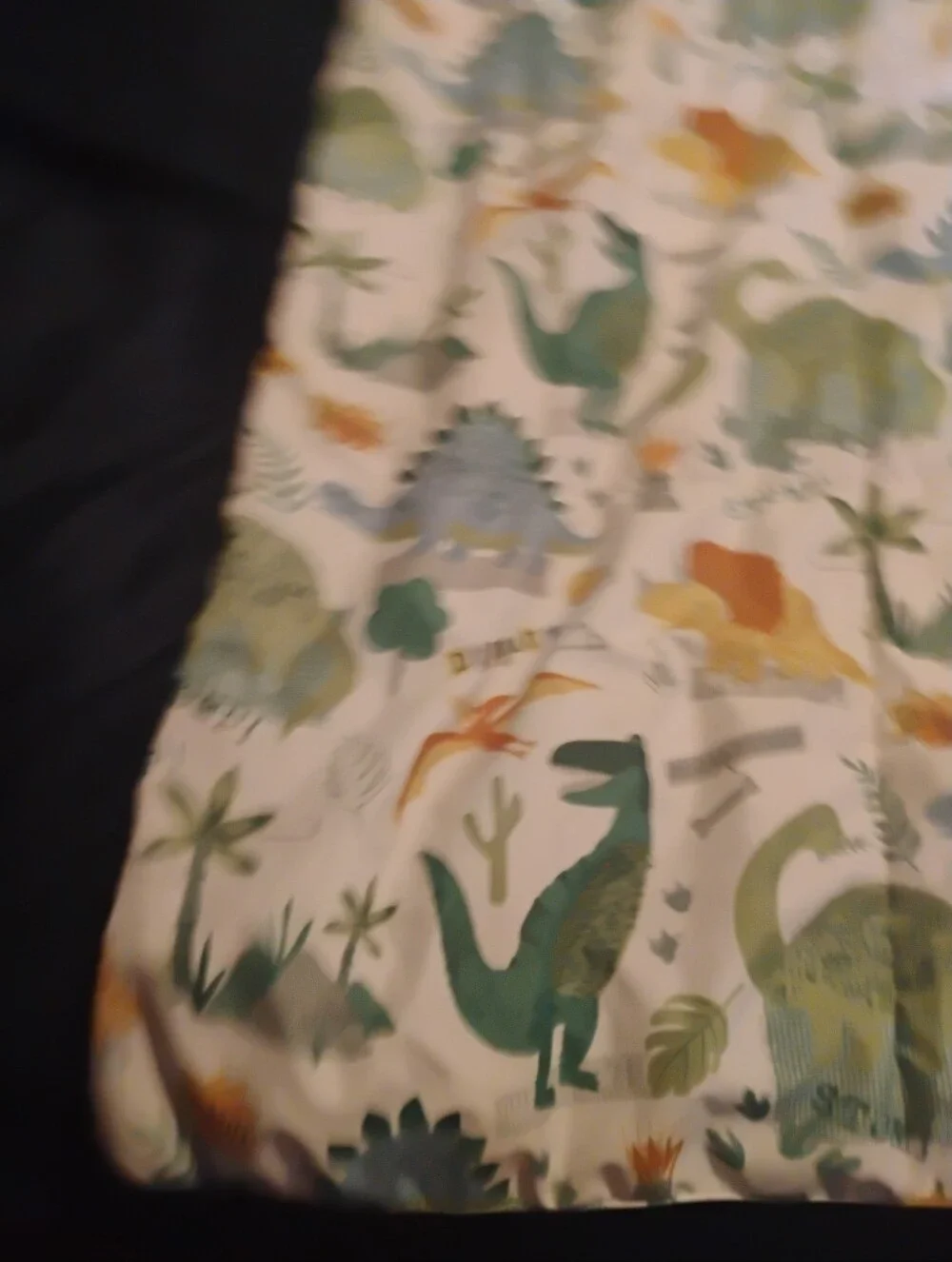 Dinosaur Print Baby Quilt - Green, Teal & Orange Dinosaurs